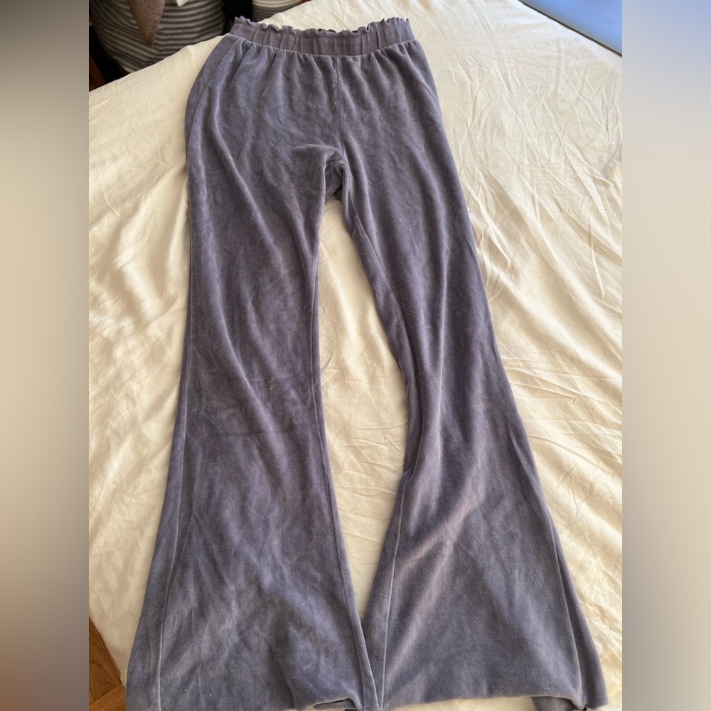 Split flare, Lettuce hem Lilac Purple Velour Sweatpants, Out from Under